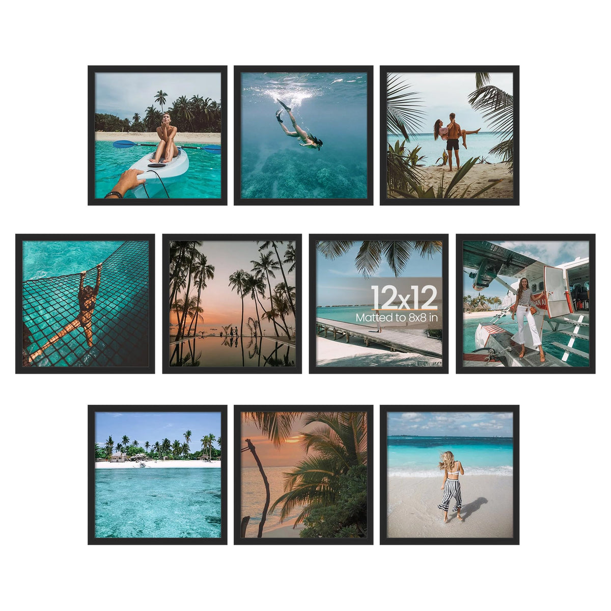 upsimples 4x6 Picture Frame, Photo Collage Wall Decor Set of 10, Black