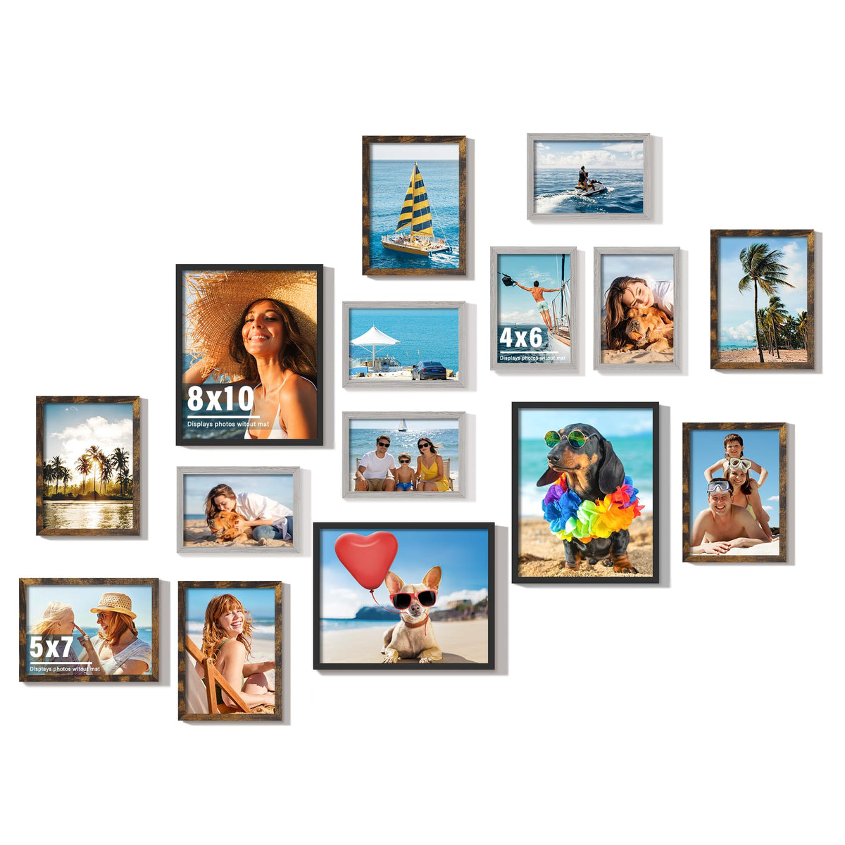 DUENPY 12 Pack Gallery Collage Frame Mixed Sizes Black