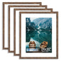 Hongkee 8x10 Picture Frame Set of 4, Real Glass and Wood Frame, 5x7 Mat