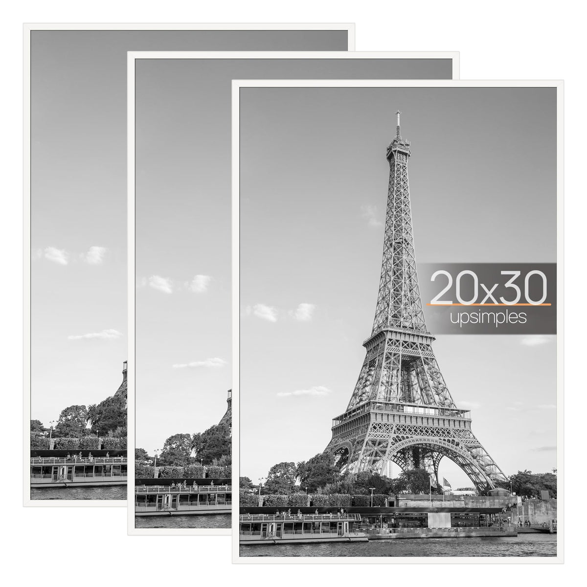 upsimples 16x24 Poster Frame, Easy Slide-In Assembly, Black, 3 Pack