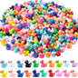 DULEFUN 150pcs Mini Resin Animals, Colorful Duck Figurine Hide DIY Decor
