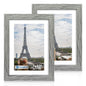 Hongkee 5x7 Picture Frame Set of 2, Real Glass and Wood Frame for Mat 4x6
