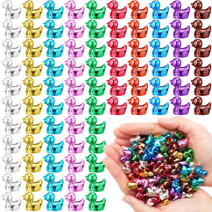 Yaocom 100 Pcs Mini Gold Duck Figurines Fall Thanksgiving Halloween Decor