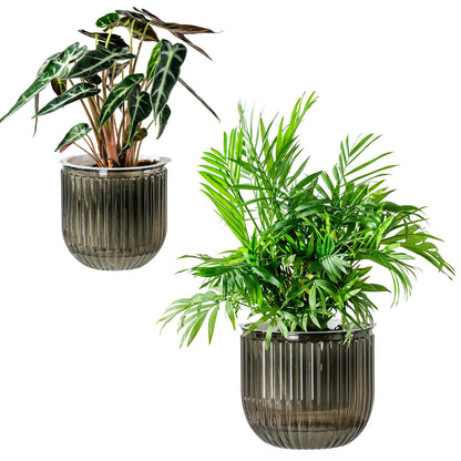 Melphoe Self Watering Pots for Indoor Plants Planter, 4.3 Inch 2 Pack Planters Self Watering Plant Pots for Flower, Houseplants, Succulent, African Violets and Cactus with Drainage