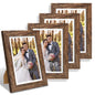 Hongkee 8x10 Picture Frame Set of 4, Real Glass and Wood Frame, 5x7 Mat