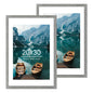 Hongkee 5x7 Picture Frame Set of 2, Real Glass and Wood Frame for Mat 4x6