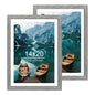 Hongkee 5x7 Picture Frame Set of 2, Real Glass and Wood Frame for Mat 4x6