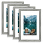 Hongkee 8x10 Picture Frame Set of 4, Real Glass and Wood Frame, 5x7 Mat