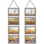 Lavezee 4x6 Hanging Collage Picture Frames Set of 2, 8 Opening Vertical Frame Made to Display 4 by 6 Inch Photo for Wall Decor, Distressed White