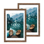 Hongkee 5x7 Picture Frame Set of 2, Real Glass and Wood Frame for Mat 4x6