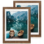 Hongkee 5x7 Picture Frame Set of 2, Real Glass and Wood Frame for Mat 4x6