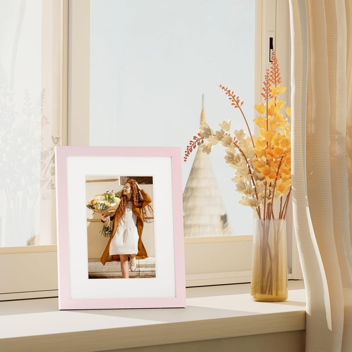 Vittanly 8x10 Picture Frames Set of 4, for Wall or Tabletop, Pale Pink