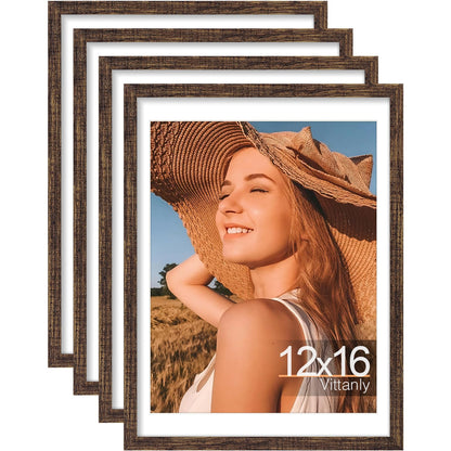 Vittanly 8x10 Picture Frames Set of 4, for Wall or Tabletop, Pale Pink