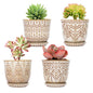 Gepege Ceramic Succulent Pots, 4 Inch Small Plant Pots with Drainage