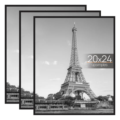 upsimples 16x24 Poster Frame, Easy Slide-In Assembly, Black, 3 Pack