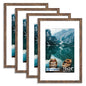 Hongkee 8x10 Picture Frame Set of 4, Real Glass and Wood Frame, 5x7 Mat