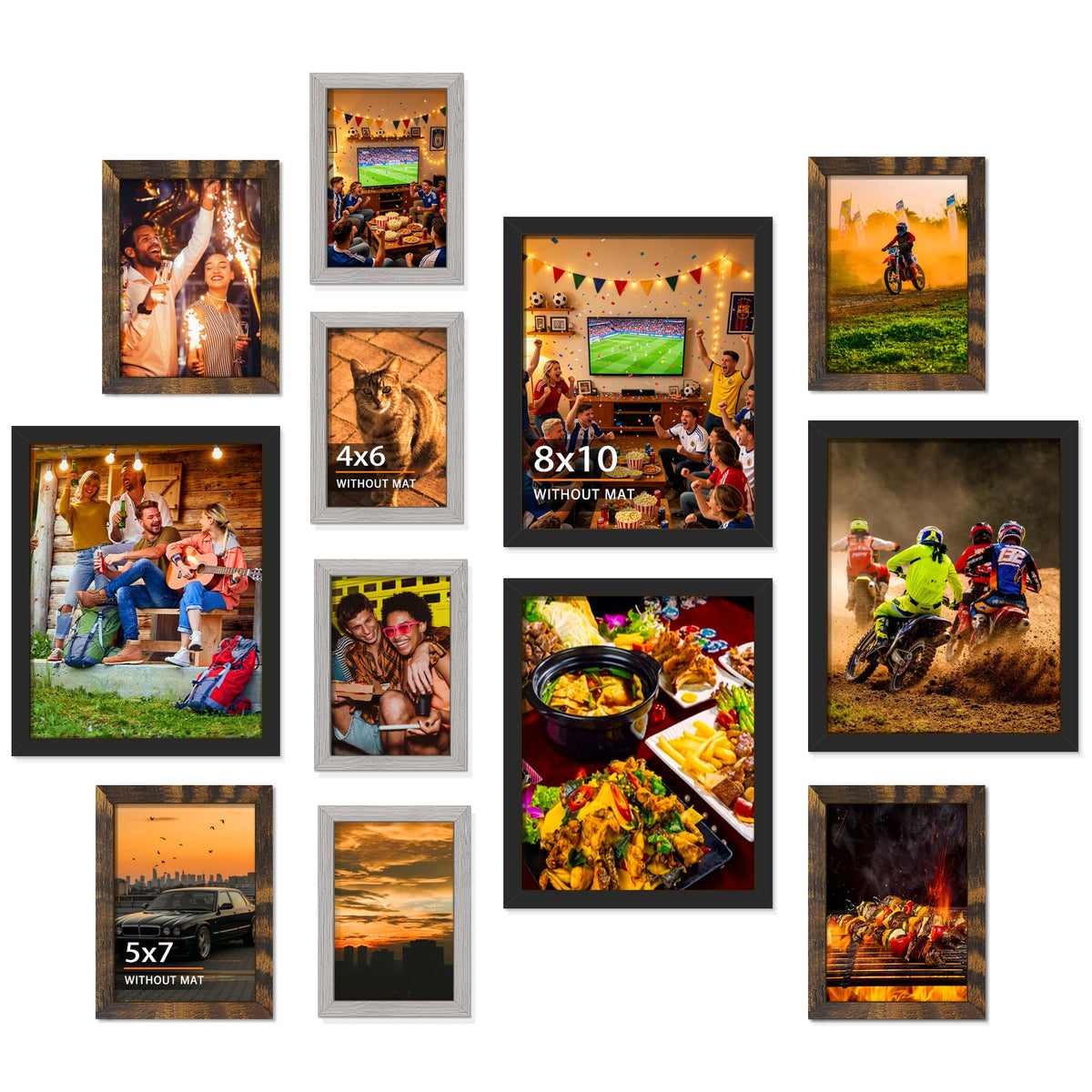 DUENPY 12 Pack Gallery Collage Frame Mixed Sizes Black