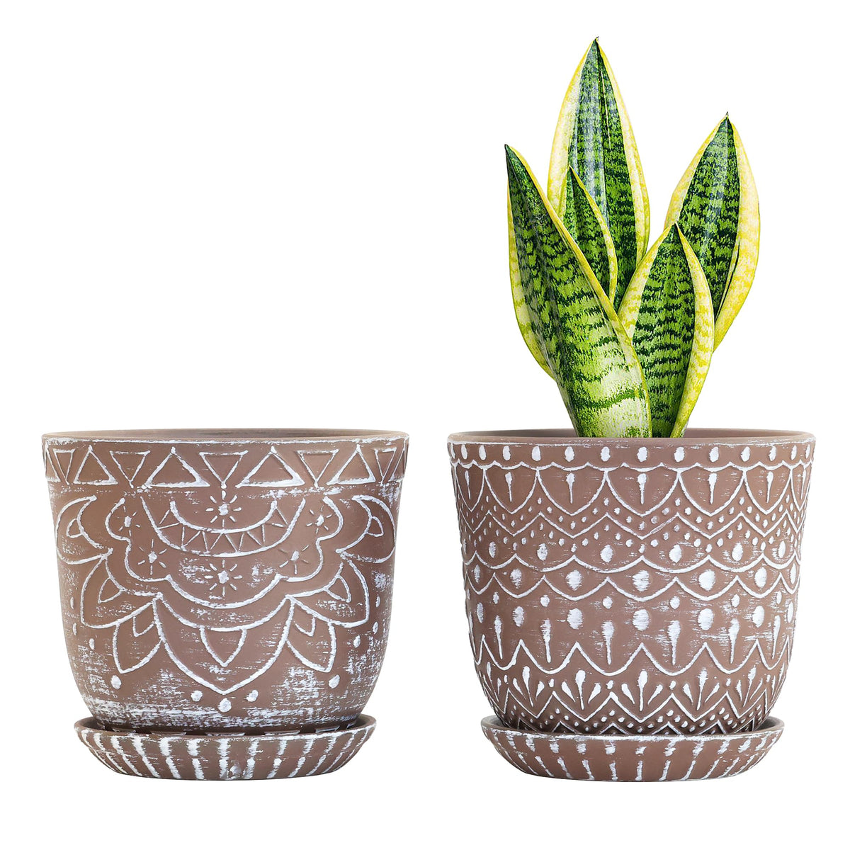 Gepege Ceramic Succulent Pots, 4 Inch Small Plant Pots with Drainage