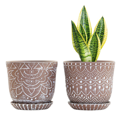 Gepege Ceramic Succulent Pots, 4 Inch Small Plant Pots with Drainage