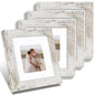 Hongkee 8x10 Picture Frame Set of 4, Real Glass and Wood Frame, 5x7 Mat