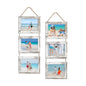 4x6 Collage Picture Frames Set of 2, Rustic Wooden Real Glass Vertical Hanging 3 Opening 4 by 6 Photo Frame, Rustic Brown