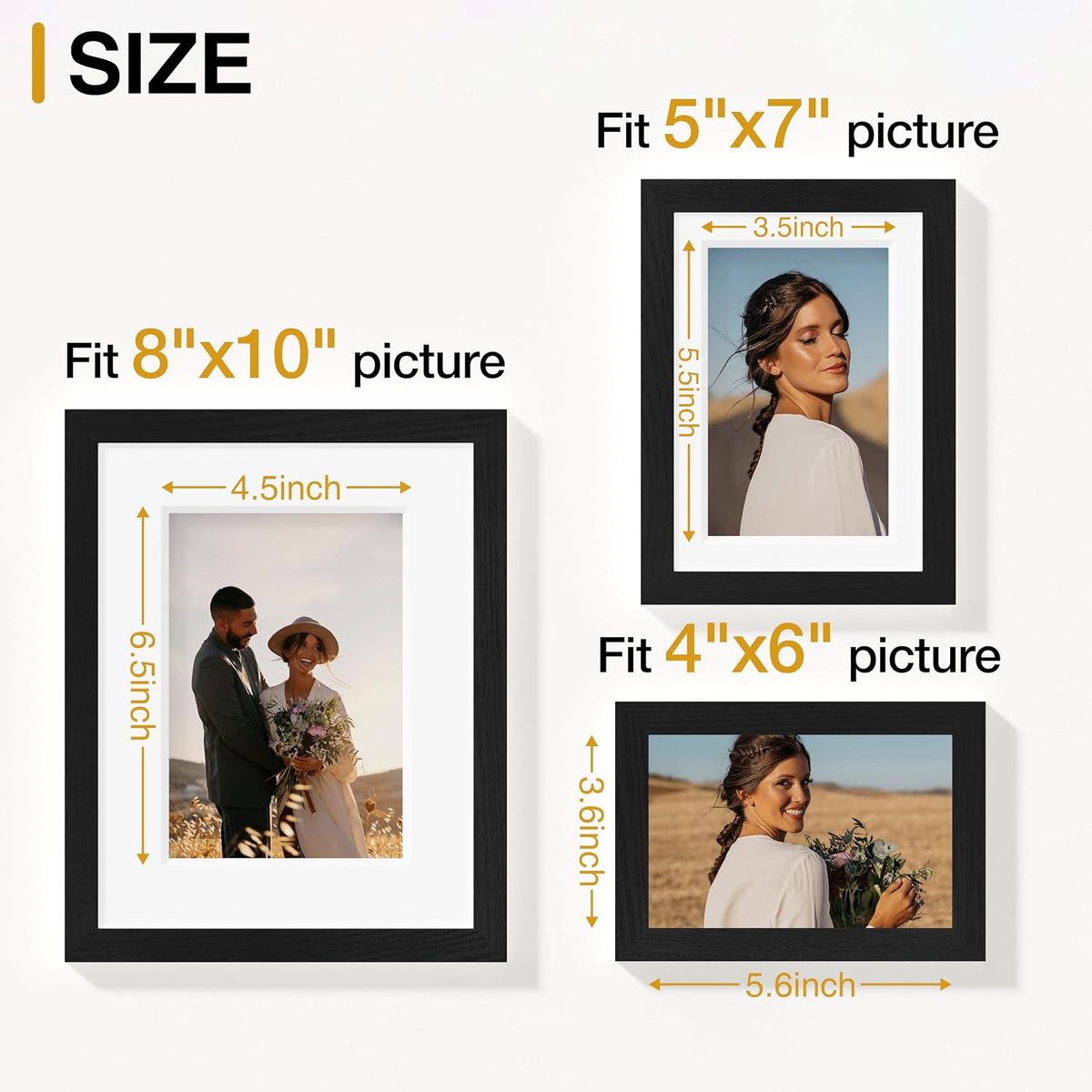 Vittanly 10 Pack Picture Frames Collage Wall Decor, Black