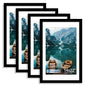 Hongkee 8x10 Picture Frame Set of 4, Real Glass and Wood Frame, 5x7 Mat