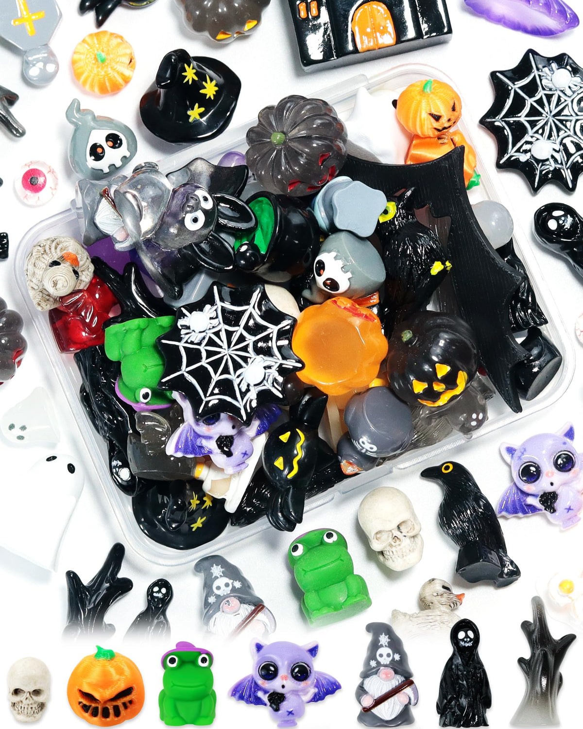 FIVEIZERO 56 Styles Mini Resin Animal Figurines Bulk, Unique Assorted Tiny Little Animals to Hide, Small Figures for Micro Fairy Garden, Party Favors, Dollhouse Crafts Decor