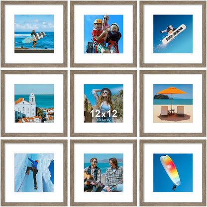 Vittanly 8x10 Picture Frames Set of 9 for Wall or Tabletop Display, Gold