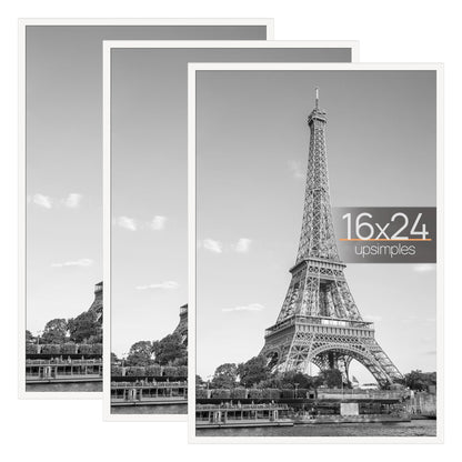 upsimples 16x24 Poster Frame, Easy Slide-In Assembly, Black, 3 Pack