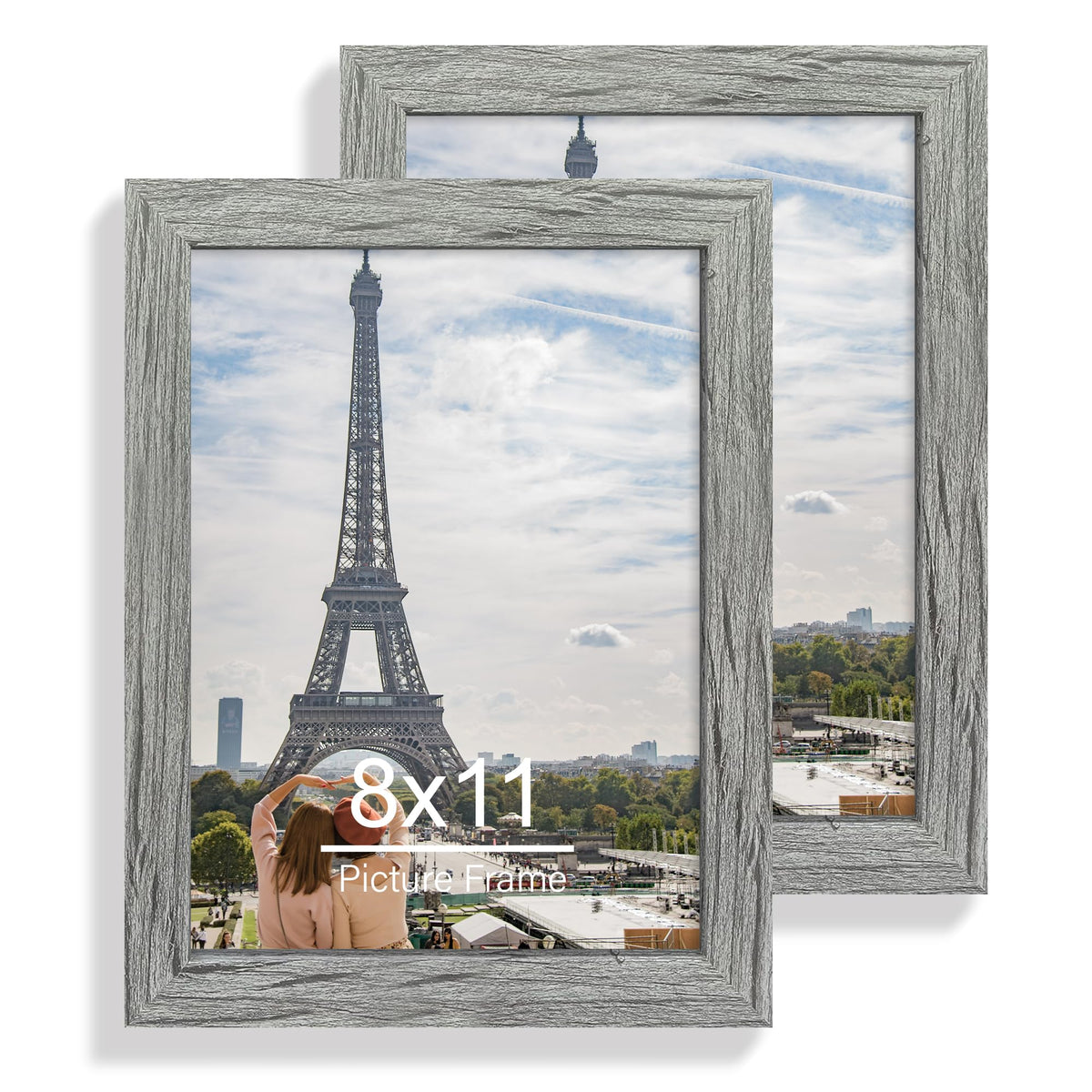 Hongkee 5x7 Picture Frame Set of 2, Real Glass and Wood Frame for Mat 4x6