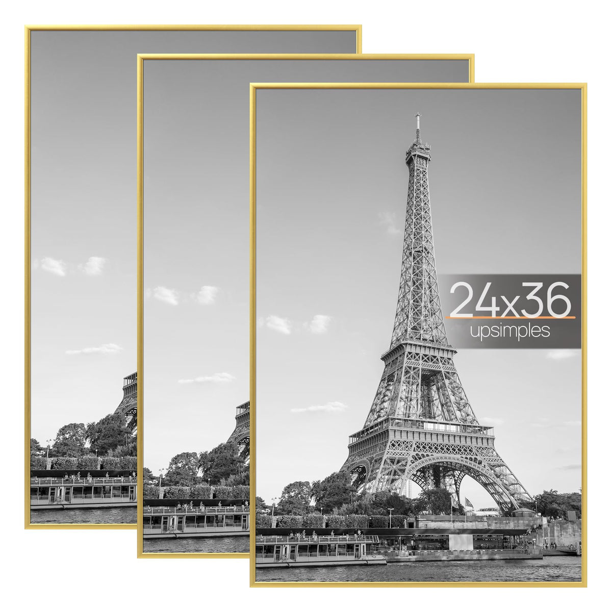 upsimples 16x24 Poster Frame, Easy Slide-In Assembly, Black, 3 Pack