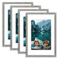 Hongkee 8x10 Picture Frame Set of 4, Real Glass and Wood Frame, 5x7 Mat