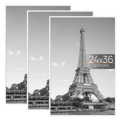 upsimples 16x24 Poster Frame, Easy Slide-In Assembly, Black, 3 Pack