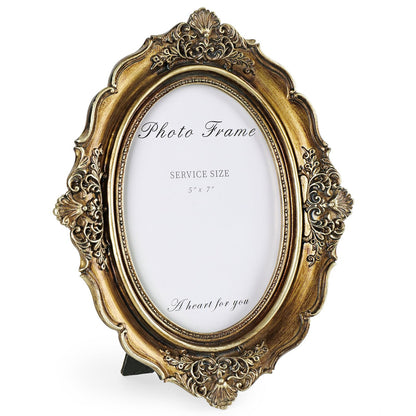 Cuspin 4x6 Vintage Picture Frame Gold Ornate Resin Arched Photo Frame