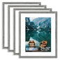Hongkee 8x10 Picture Frame Set of 4, Real Glass and Wood Frame, 5x7 Mat