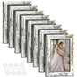 4x6 Picture Frames Set of 8, Vintage Rustic Farmhouse Industrial Style Photo Frames, High Definition Real Glass, for Tabletop or Wall Hanging