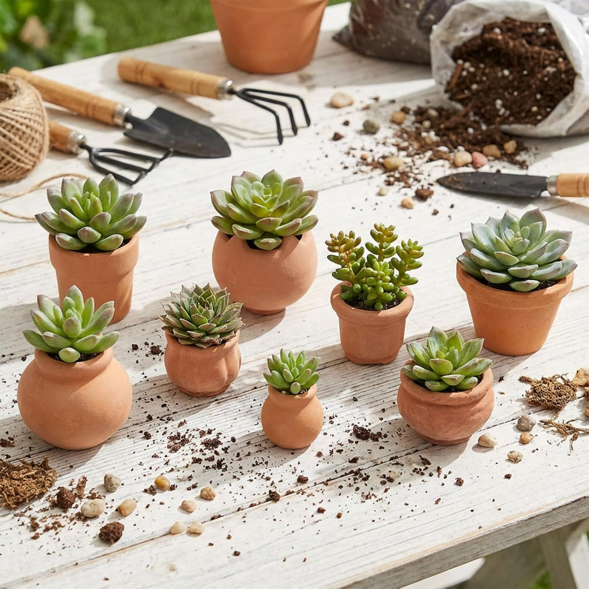 10 Pieces Mini Clay Pots Miniature Clay Pots Mini Flower Pots for Crafts