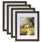 eletecpro 8x10 Vintage Picture Frame, Glass Cover, Gold, 4-Pack