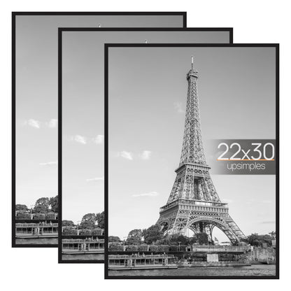 upsimples 16x24 Poster Frame, Easy Slide-In Assembly, Black, 3 Pack