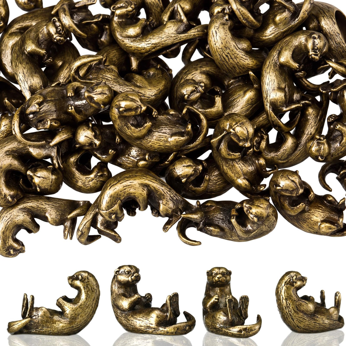 Civaner 24 Pcs Mini Sheep Figurines, Miniature Lamb, Mini Brass Figurines