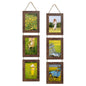 4x6 Collage Picture Frames Set of 2, Rustic Wooden Real Glass Vertical Hanging 3 Opening 4 by 6 Photo Frame, Rustic Brown