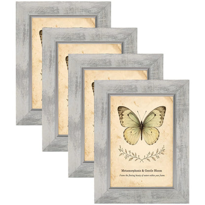 XUANLUO 5x7 Picture Frames Set of 4,Rustic Retro Photo Frame(Multicolor)