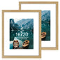 Hongkee 5x7 Picture Frame Set of 2, Real Glass and Wood Frame for Mat 4x6