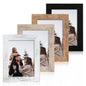 iRahmen 8x10 Picture Frame Set of 4, High Definition Real Glass Rustic Brown Frame, 8 x 10 Wood Photo Frames for Desktop Display and Wall Mounting