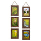 4x6 Collage Picture Frames Set of 2, Rustic Wooden Real Glass Vertical Hanging 3 Opening 4 by 6 Photo Frame, Rustic Brown