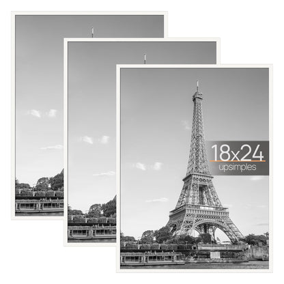 upsimples 16x24 Poster Frame, Easy Slide-In Assembly, Black, 3 Pack