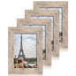 iRahmen 8x10 Picture Frame Set of 4, High Definition Real Glass Rustic Brown Frame, 8 x 10 Wood Photo Frames for Desktop Display and Wall Mounting