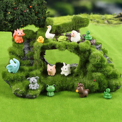 LOKIPA 30PCS Mini Resin Animals Figures, Tiny Resin Animal Miniature Garden Decor Micro Landscape Fairy Dollhouse Ornament for Fairy Garden, Dollhouse, Plant Pots, Bonsai Craft Decor