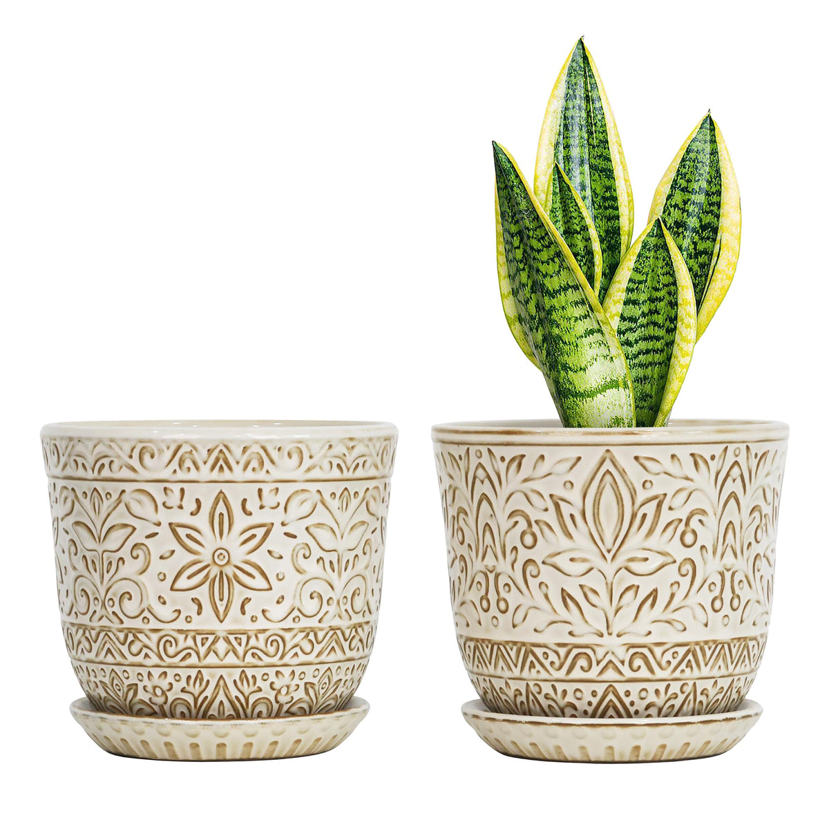Gepege Ceramic Succulent Pots, 4 Inch Small Plant Pots with Drainage